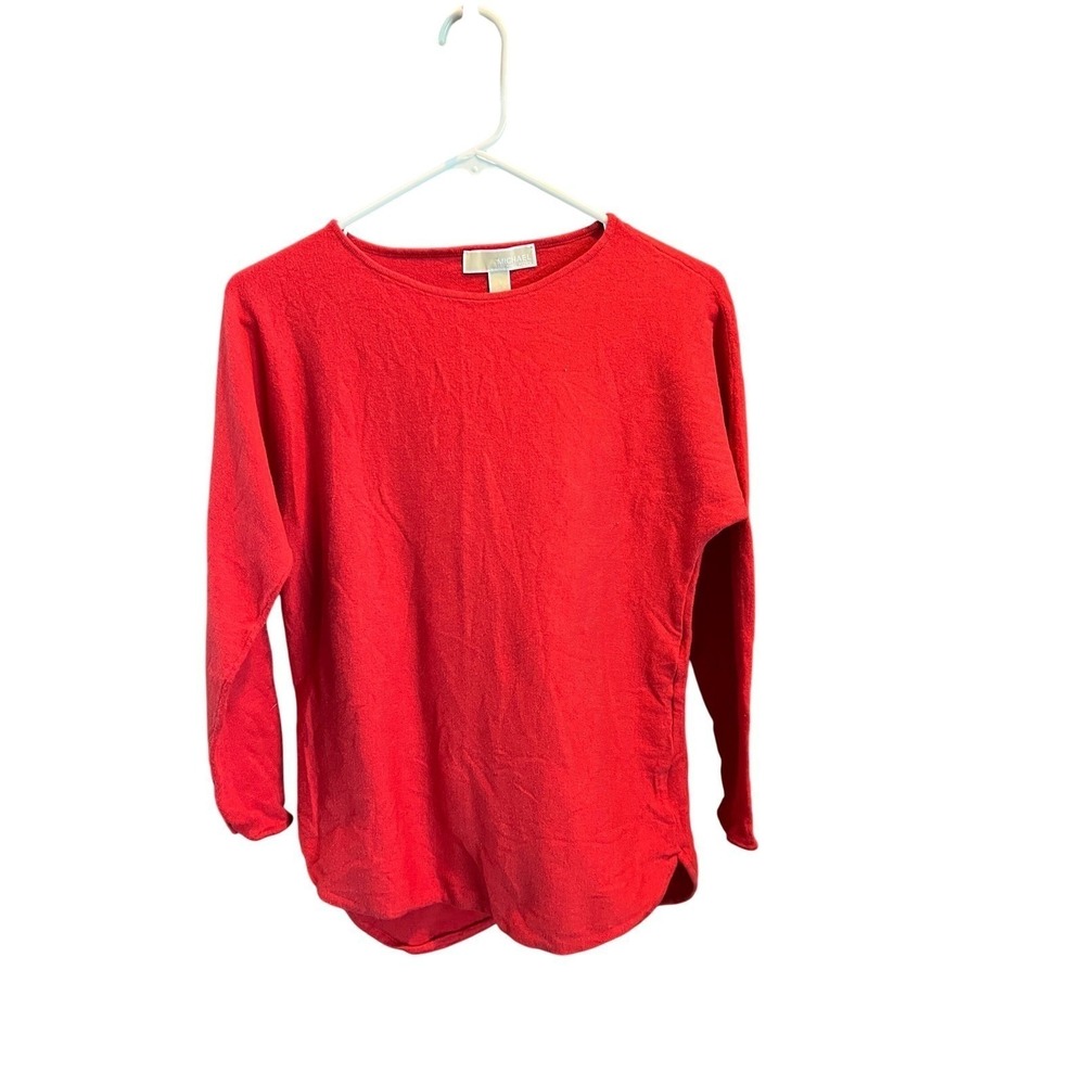 Michael Kors Womens Red Boat Neck Cotton Blend Sweater Size S QH16J8504A
